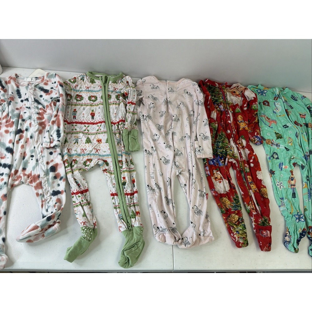Baby Girl 3-6 mos bamboo sleeper 5PC LOT magnetic me Christmas Holiiday